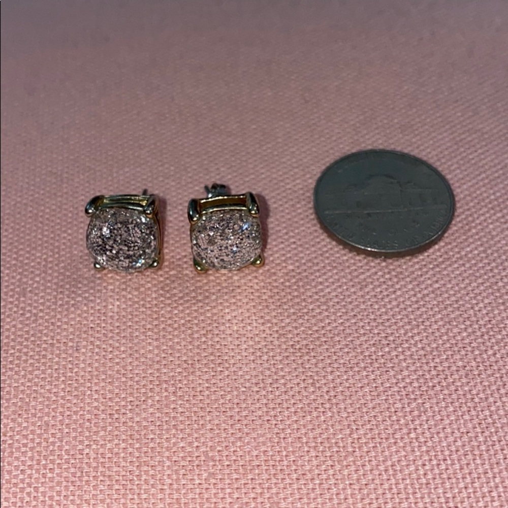 Silver Sparkle Stud Earrings